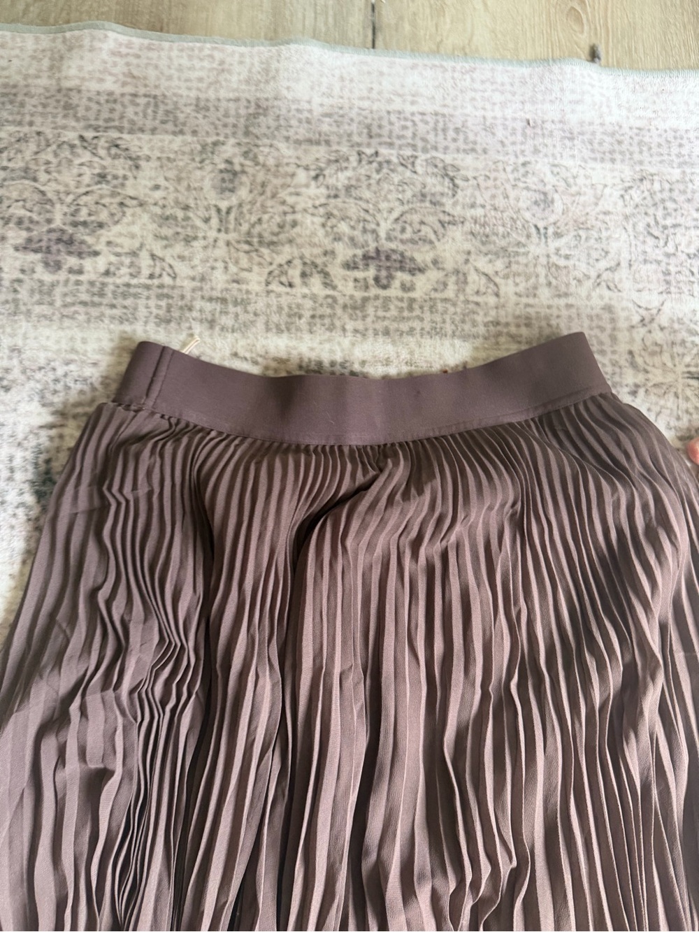 Wilfred Pleated Midi Skirt in Chocolate Brown - Picture 2 of 5